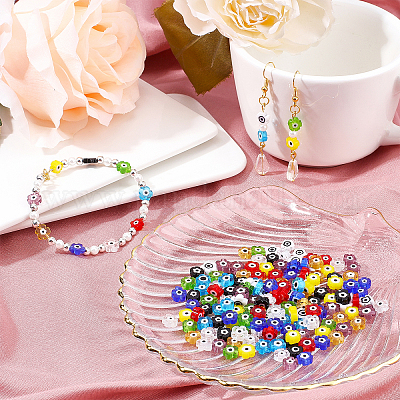  200pcs Evil Eye Beads for Bracelets Necklace Jewelry