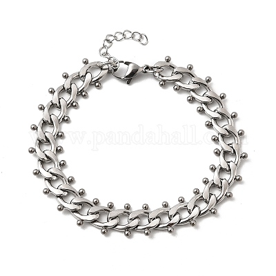 Браслеты-цепочки из нержавеющей стали 304 в стиле панк для женщин BJEW-A044-01P-1