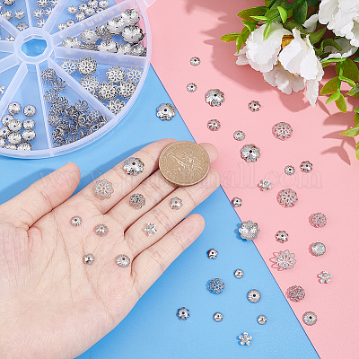 300 шт. 10 стиля колпачков для бусин из нержавеющей стали 304 и 201 STAS-UN0042-71-1