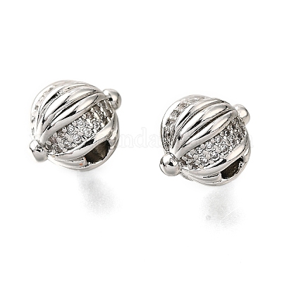 Латунные микро проложить кубического циркония бусы KK-D356-10P-1