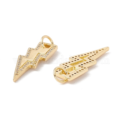 Латунные микропаве прозрачные подвески с фианитом KK-G415-05G-1