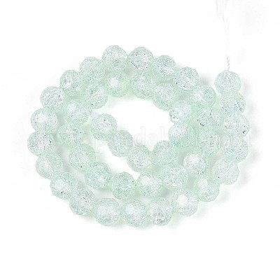 Прозрачные треск стекла бисер нитей GLAA-N053-10mm-06-1