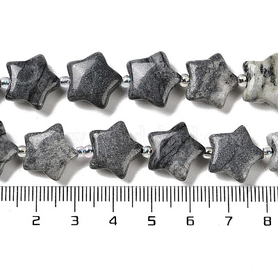 Natürliche schwarze Seide Stein / Netstone Perlen Stränge&nbsp;G-NH0005-009-1