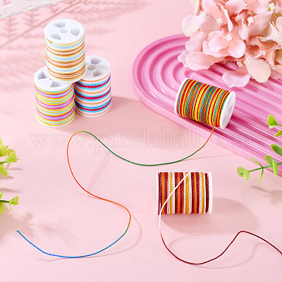 6 рулон 6-х цветного сегментно окрашенного скрученного вощеного полиэфирного шнура YC-TA0001-09-1