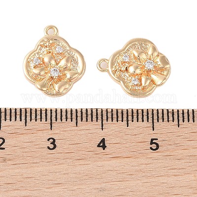 Латунные подвески с прозрачным стеклом KK-N254-57G-1