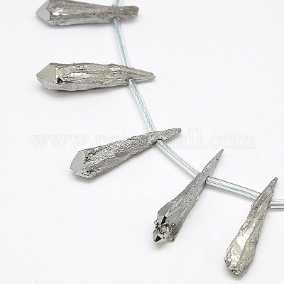 Гальванических драгоценного камня природного кварца кристалл бисер пряди G-L135-05-1