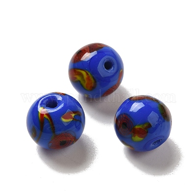 Бусы лэмпворк ручной работы LAMP-G162-08A-06-1