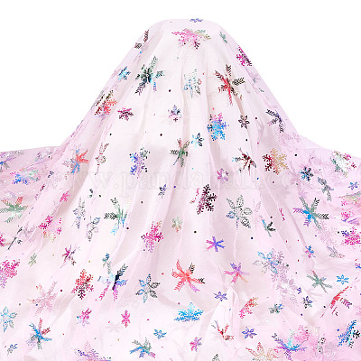 Полиэстеровый кружевной узор со снежинками DIY-WH0061-020B-1