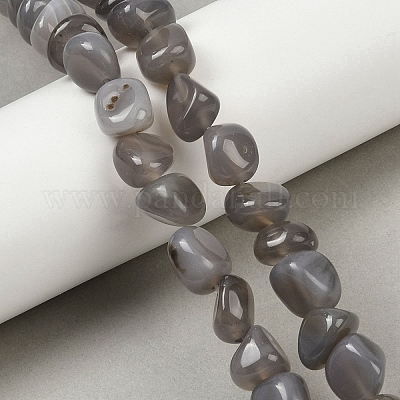 Серые натуральные бусины из агата  G-L630-F01-01J-1