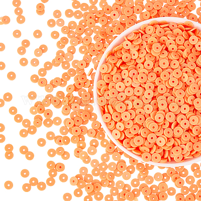 10 нить плоских круглых бусин из полимерной глины ручной работы CLAY-PH0001-44P-1