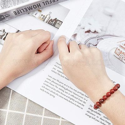 Натуральные красные яшмы бусы пряди G-OC0001-13-1