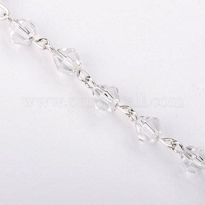 Wholesale Handmade Bicone Glass Beads Chains for Necklaces Bracelets Making  