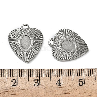 Оправы для подвесок из нержавеющей стали 304 в виде кабошонов STAS-P422-09P-1