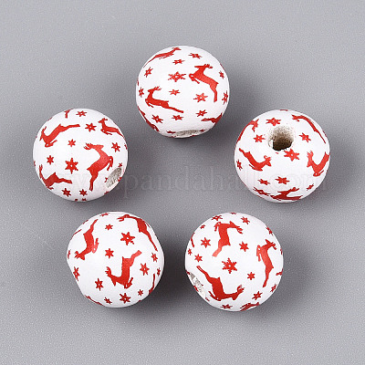 Рождественские бусины из дерева схима WOOD-T032-35I-1