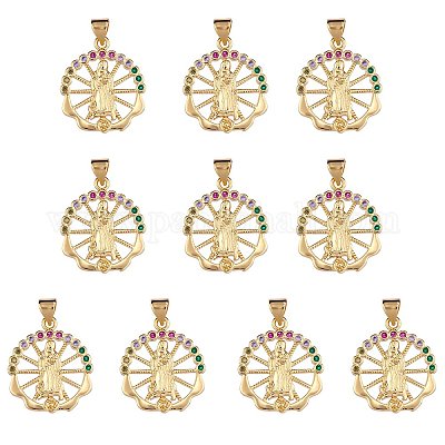 Подвески из кубического циркония с покрытием из латуни KK-SZ0001-78-1