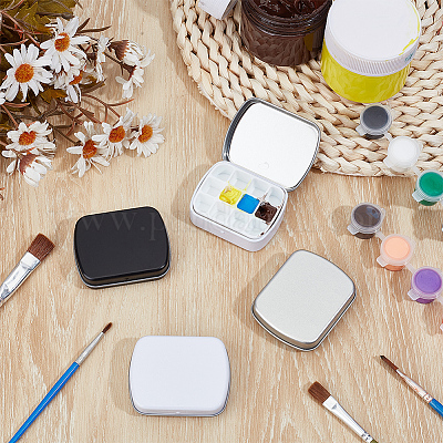 4 шт. 4 вида прямоугольных железных пластиковых консервных банок с откидной крышкой CON-AR0001-15-1