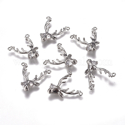 Латунные микропаве прозрачные подвески с фианитом ZIRC-I030-13P-1