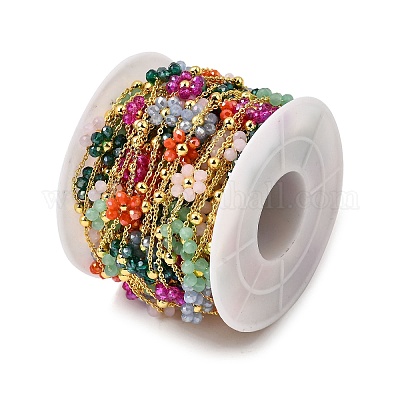 Латунные цепочки с цветочными звеньями CHC-H114-09G-1