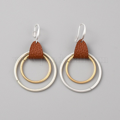 Серьги-кольца с подвесками из латуни EJEW-WH0017-63D-1