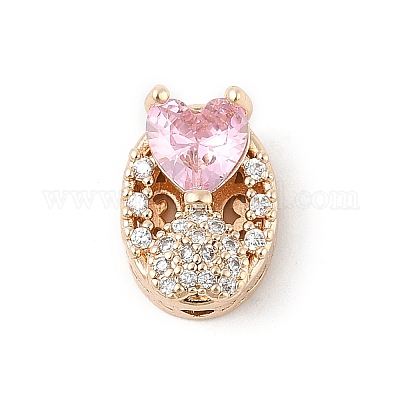 Латунные микро проложить кубического циркония бусы KK-K297-26G-01-1