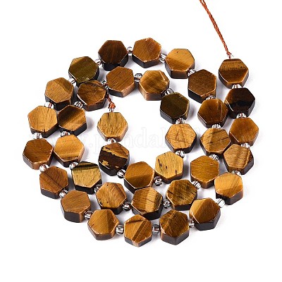 Природных тигровый глаз бисер нитей G-P534-A21-01-1