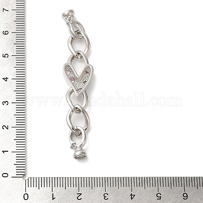 Сердце латунь микропаве из кубического циркония KK-A227-29P-1