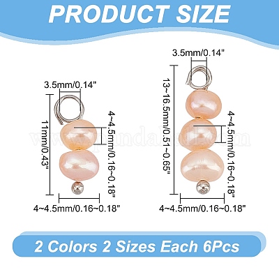 4 комплект подвесок из натурального культивированного пресноводного жемчуга 2 цветов&nbsp;FIND-AR0004-60-1