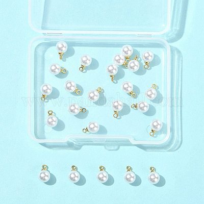 24 шт. подвески из АБС-пластика с имитацией жемчуга KK-FS0001-78-1