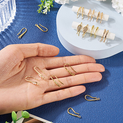 20 шт. 10 стиля латунных крючков для сережек KK-TA0002-46-1