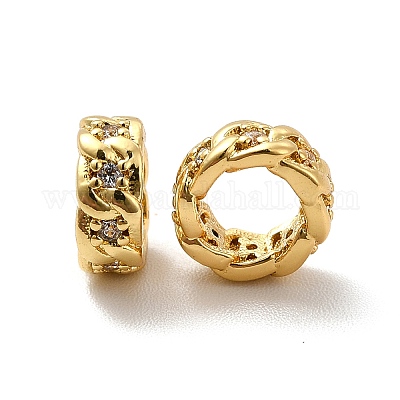 Реечное покрытие латунь микро паве кубический цирконий европейские бусины KK-C010-27-1