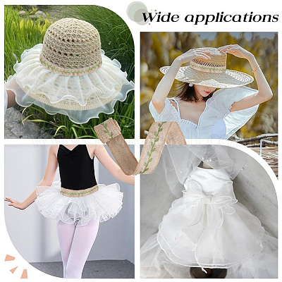 Ленты из мешковины&nbsp;SRIB-WH0011-383-1