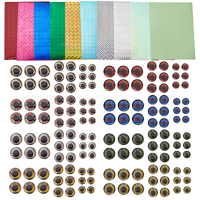 Wholesale FINGERINSPIRE 22 Pcs Fishing Lure Stickers Holographic 5D Fishing  Eyes 10x7cm Fish Tape Fish Flasher Adhesive Stickers Fake Eyes for DIY Fishing  Bait Making Fly Tying Streamers Lures Spoons Crafts 