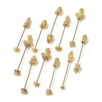 Заготовки для подвесок в форме лотоса из латуни с возможностью крепления бусинами FIND-H009-01MG-1