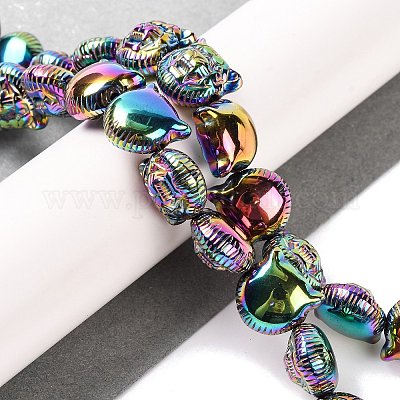 Гальванические нити из синтетических немагнитных гематитовых бусин G-Q174-04D-1