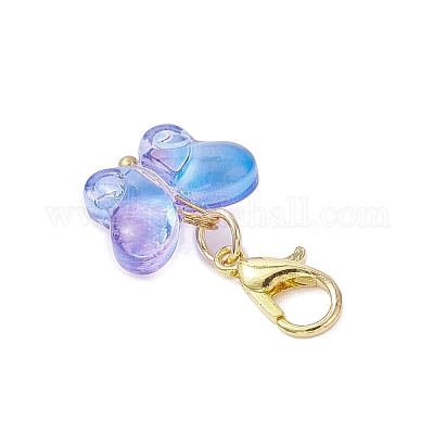 Подвесные украшения в виде бабочки из прозрачного стекла HJEW-JM04018-02-1