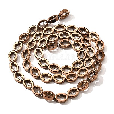 Гальванические нити из синтетических немагнитных гематитовых бусин G-L613-Z01-01D-1