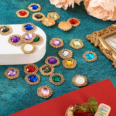 48шт 12 цвета стеклянные кабошоны GLAA-TA0001-52-1