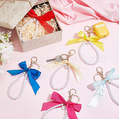 26 шт. подвеска-бантик из акрила и полиэстера и эмалевого сплава HJEW-PH01949-1