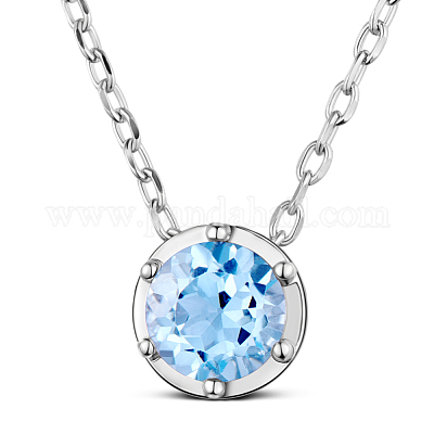 Ожерелье с подвеской из стерлингового серебра с родиевым покрытием и стразами TS-N395-TB-1