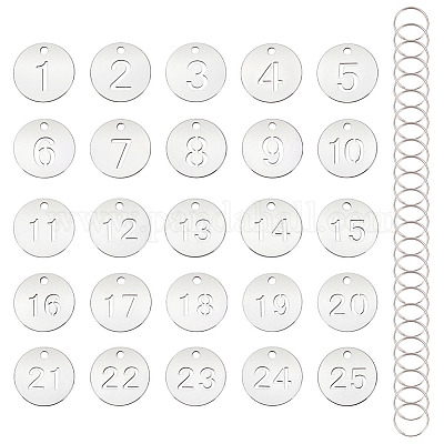 1 шт. плоские круглые с подвесками из нержавеющей стали № 25 STAS-ME0002-84-1