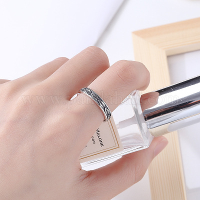 Лист 925 регулируемые кольца из стерлингового серебра FS-WG9DE26-01-1