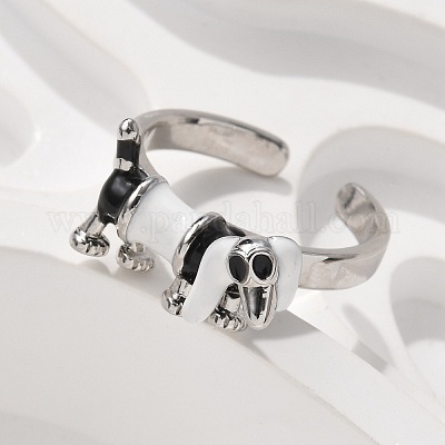 Латунные эмалевые манжетные кольца RJEW-C120-24P-1