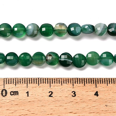 Нити бусин из натурального полосчатого агата (окрашенного и нагретого) G-C179-A6mm-22-1