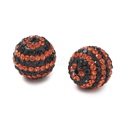 Полосатый узор на тему хэллоуина полимерная глина стразы бусины CLAY-NH0001-01B-1