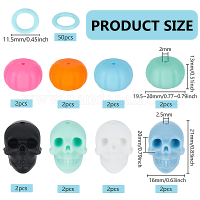 Силиконовые протекторы для спиц с изображением черепа и тыквы на Хэллоуин FIND-BC0005-36-1