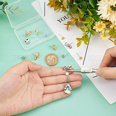 12 шт. 6 стильные латунные серьги-гвоздики KK-PH0002-78-1