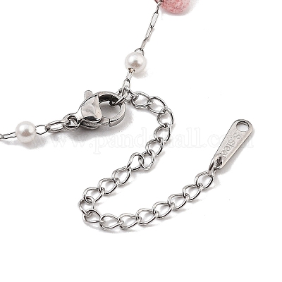 Натуральные клубничные кварцевые самородки звенья цепи ожерелья NJEW-H041-06P-05-1