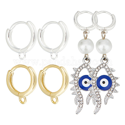 4 шт. 2 стильные серьги-кольца из стерлингового серебра 925 пробы STER-GO0001-07-1