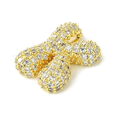 Подвески из латуни с покрытием из прозрачного кубического циркония KK-S378-01G-K-1