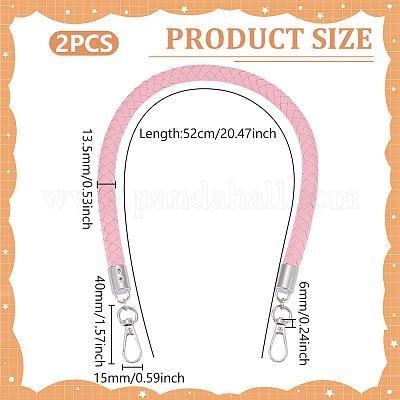 Плетеные круглые ручки для сумок из искусственной кожи FIND-WH0180-01B-P-1
